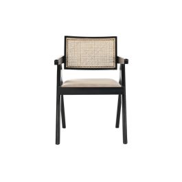 DKD Home Decor Silla Horeca Vintage Tapizada Olmo Ratán Negro Natural, 55cm Ancho 54cm Fondo 82cm Alto, 50cm Altura Asiento (Pack 2) DKD Home Decor Silla Horeca Vintage Tapizada Olmo Ratán Negro Natural, 55cm Ancho 54cm Fondo 82cm Alto, 50cm Altura Asiento (Pack 2)