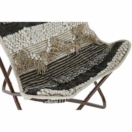 Sillon Boho DKD Home Decor Marron Negro 65 x 90 x 74 cm