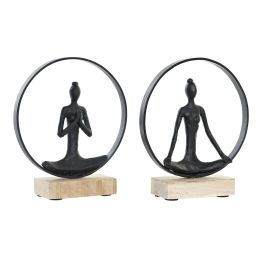 Figura Decorativa DKD Home Decor 23 x 10 x 27 cm Negro Marrón Yoga (2 Unidades) Precio: 48.955027. SKU: S3029902