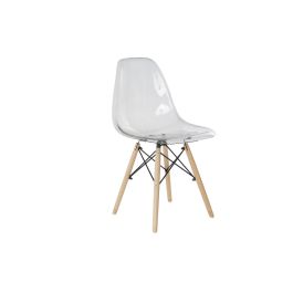 DKD Home Decor Silla de Comedor Urban Transparente y Natural de PVC y Madera de Abedul, Altura Asiento 43 cm, Medidas 46x83.5x50 cm Desmontable Precio: 39.99000027. SKU: B1H2ACZXYF
