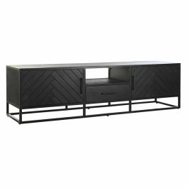 Mueble de TV DKD Home Decor 180 x 45 x 50 cm Negro Metal Madera de mango