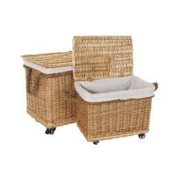 Cesta DKD Home Decor Natural Blanco 33 x 43 x 48 cm Set de 2