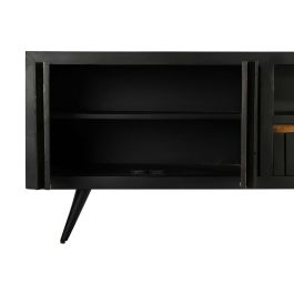 Mueble de TV DKD Home Decor Negro Ratán Madera de mango (145,5 x 40,5 x 60 cm)