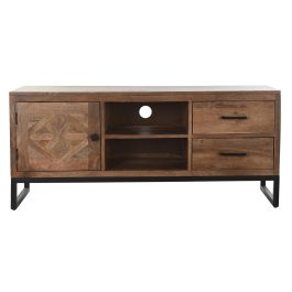 Mueble de TV DKD Home Decor Marrón Teca Metal (125 x 40 x 55 cm)