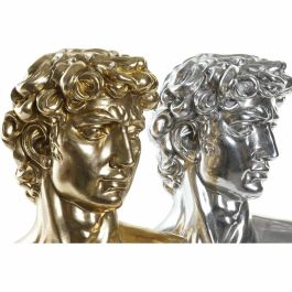 Figura Decorativa DKD Home Decor 24,5 x 17,5 x 36 cm Plateado Dorado Busto Neoclásico (2 Unidades)