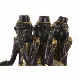 Figura Decorativa DKD Home Decor Mono Triciclo Negro Dorado Metal Resina Colonial (40 x 9 x 31 cm)