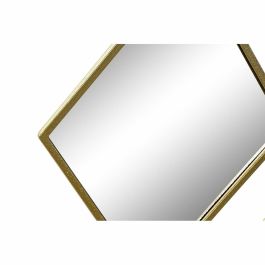 Espejo de pared DKD Home Decor Espejo Dorado Metal Rombos (63 x 2 x 90 cm)