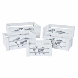 Caja Shabby DKD Home Decor Blanco 28 x 15 x 39 cm Set de 5 (2 Unidades)