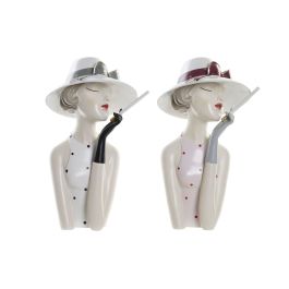 Figura Decorativa DKD Home Decor 18,5 x 15 x 31 cm Mujer Rosa Blanco (2 Unidades) Precio: 58.42848. SKU: S3029971