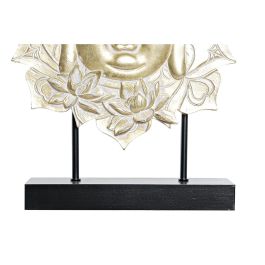 Figura Decorativa DKD Home Decor 27 x 8 x 33,5 cm Negro Dorado Buda Oriental (2 Unidades)