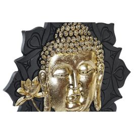 Figura Oriental DKD Home Decor Negro Dorado 8 x 33.5 x 27 cm (2 Unidades)