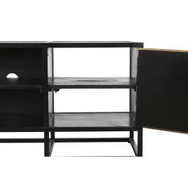 Mueble Tv DKD Home Decor Negro Dorado 37 x 50 x 120 cm