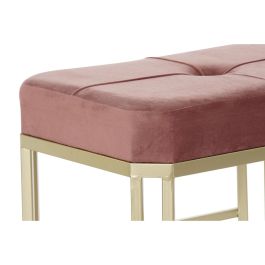 Banqueta DKD Home Decor Rosa Metal Terciopelo (120 x 40 x 46 cm)