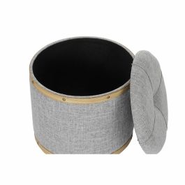 Banqueta DKD Home Decor Gris Madera Poliéster (120 x 45 x 43 cm)