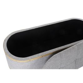 Banqueta DKD Home Decor Gris Madera Poliéster (120 x 45 x 43 cm)