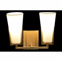 Lámpara de Pared DKD Home Decor Cristal Dorado Metal Poliéster Blanco (30 x 18 x 23 cm)