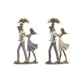 Figura Decorativa DKD Home Decor Paraguas 17,5 x 8,5 x 31 cm Cobre Familia (2 Unidades)