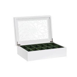 Caja para Relojes DKD Home Decor Blanco Cristal Madera MDF 29 x 20 x 9 cm (12 Unidades)