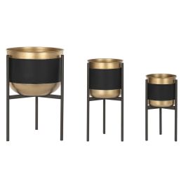 Set de Macetas DKD Home Decor Negro Cobre Metal Loft 30 x 40 cm 34 x 34 x 50 cm