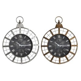 Reloj de Pared DKD Home Decor 60 x 6,5 x 78 cm Cristal Plateado Negro Dorado Hierro (2 Unidades) Precio: 146.66652. SKU: S3037683