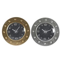 Reloj de Pared DKD Home Decor 48,5 x 6 x 48,5 cm Cristal Plateado Negro Dorado Hierro (2 Unidades) Precio: 117.95000019. SKU: S3037686