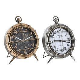 Reloj de Mesa DKD Home Decor Mapamundi 22 x 17 x 29 cm Cristal Plateado Negro Dorado Blanco Hierro (2 Unidades) Precio: 37.19056. SKU: S3037691
