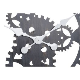 Reloj de Pared DKD Home Decor Negro Natural Hierro Plástico Madera MDF Engranajes 76 x 4,5 x 76 cm (2 Unidades)