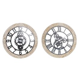 Reloj de Pared DKD Home Decor Negro Natural Hierro Plástico Madera MDF Engranajes 76 x 4,5 x 76 cm (2 Unidades) Precio: 97.94999973. SKU: S3037710