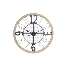 Reloj de Pared DKD Home Decor Natural Negro MDF Hierro (70 x 4 x 70 cm)