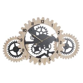 Reloj de Pared DKD Home Decor Natural Negro MDF Engranajes (70 x 4 x 45 cm) Precio: 36.2637. SKU: S3037716