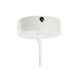 Lámpara de Techo DKD Home Decor Metal Blanco Marrón claro Ratán 50 W (30 x 30 x 38 cm)