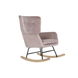 Mecedora DKD Home Decor Negro Rosa Natural Metal Plástico 68 x 90 x 92 cm 66 x 80 x 90 cm