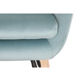 Mecedora DKD Home Decor 68 x 90 x 92 cm Natural Negro Metal Azul cielo