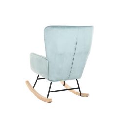 Mecedora DKD Home Decor 68 x 90 x 92 cm Natural Negro Metal Azul cielo