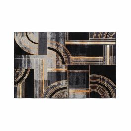 Alfombra DKD Home Decor Negro Dorado Moderno Geométrico (120 x 180 x 0,4 cm)