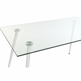 Mesa de Comedor DKD Home Decor Cristal Metal Blanco (135 x 75 x 75 cm)
