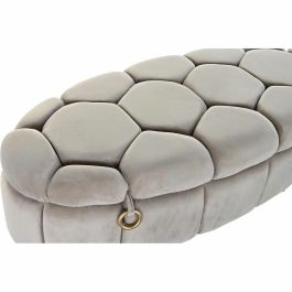 Banco baúl DKD Home Decor Beige Metal Poliéster (125 x 55 x 53 cm)