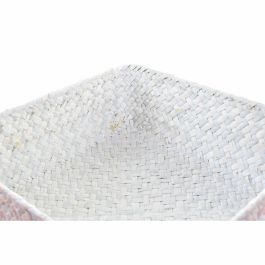Juego de Cestas DKD Home Decor Poliéster 8,5 cm 26 x 26 x 9 cm Fibra natural Boho Mediterráneo (4 Piezas)