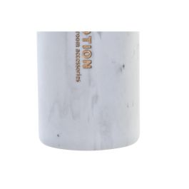 Dispensador de Jabón DKD Home Decor Mármol Blanco Natural Resina Caucho Plástico