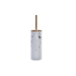 Escobilla para el Baño DKD Home Decor Blanco Natural Metal Resina Caucho Mármol Scandi 30 x 40 cm 10,3 x 10,3 x 38 cm