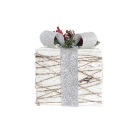 Regalo Navidad Moderna DKD Home Decor Blanco Plateado 25 x 28 x 25 cm Set de 3