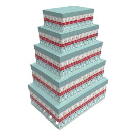 Set de Cajas Organizadoras Apilables DKD Home Decor Multicolor Cartón 50 x 35 x 25 cm (5 Unidades) Precio: 36.9499999. SKU: B17V6K7P89