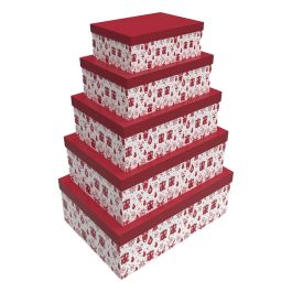 Caja Navidad Tradicional DKD Home Decor Rojo Blanco 35 x 25 x 50 cm Set de 5 Precio: 44.164999624900005. SKU: B1DNXQM6MJ