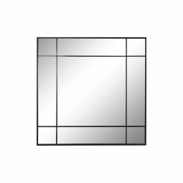 Espejo de pared DKD Home Decor Negro Cristal Hierro 90 x 3 x 90 cm