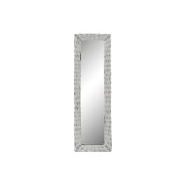 Espejo de pared DKD Home Decor Cristal MDF Blanco Mimbre Cottage (43 x 133 x 4 cm) (43 x 4 x 132,5 cm)