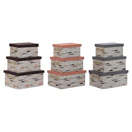 Set de Cajas Organizadoras Apilables DKD Home Decor Marrón Gris Naranja 40 x 30 x 20 cm Precio: 96.95000007. SKU: S3029027