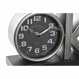 Reloj de Mesa DKD Home Decor 23 x 8 x 15 cm Plateado Negro Hierro (2 Unidades)