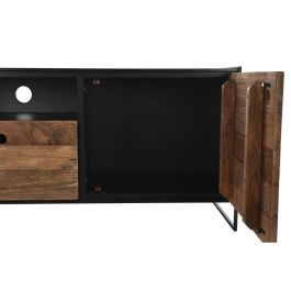 Mueble de TV DKD Home Decor 144,5 x 40 x 51 cm Negro Naranja Madera Reciclada Pino