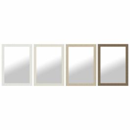 Espejo de pared DKD Home Decor Marrón Negro Gris oscuro Marfil Cristal Poliestireno 70 x 2 x 97 cm (4 Unidades)