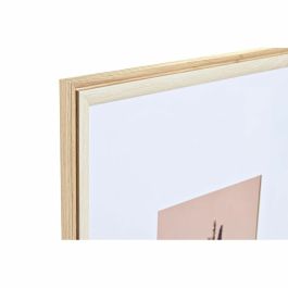 Portafotos de Pared DKD Home Decor Cristal Natural Blanco Madera MDF Boho (32,5 x 1,5 x 45 cm)